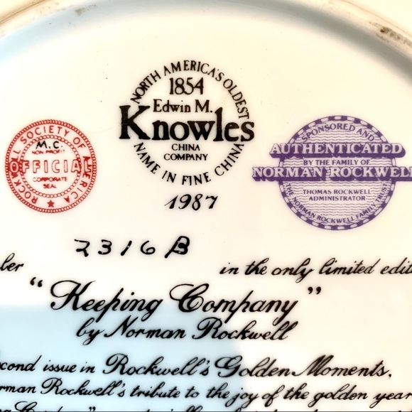 COPY - KNOWLES CHINA “Keeping Company”by Norman Rockwell - Picture 6 of 8